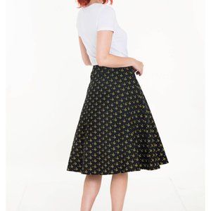 Miss Lulo Bee Print Swing Skirt